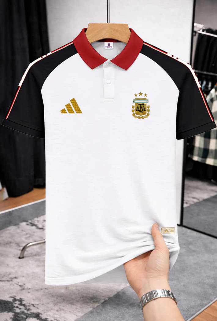 TX52 Argentina White Men's Polo