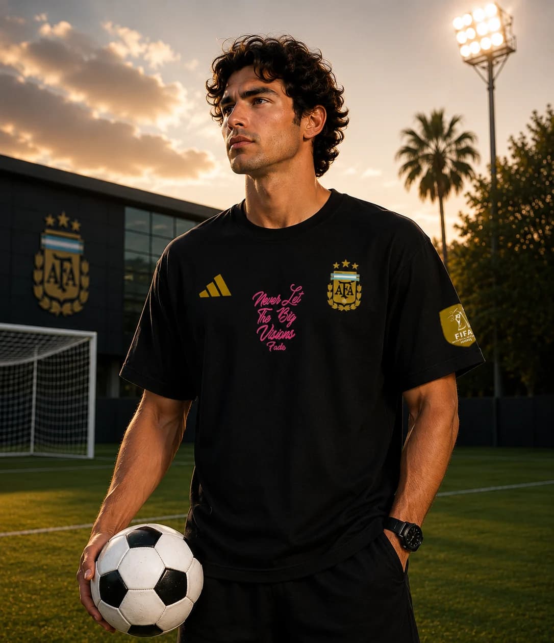ATS10 Argentina Black Men's Drop shoulder T-Shirt