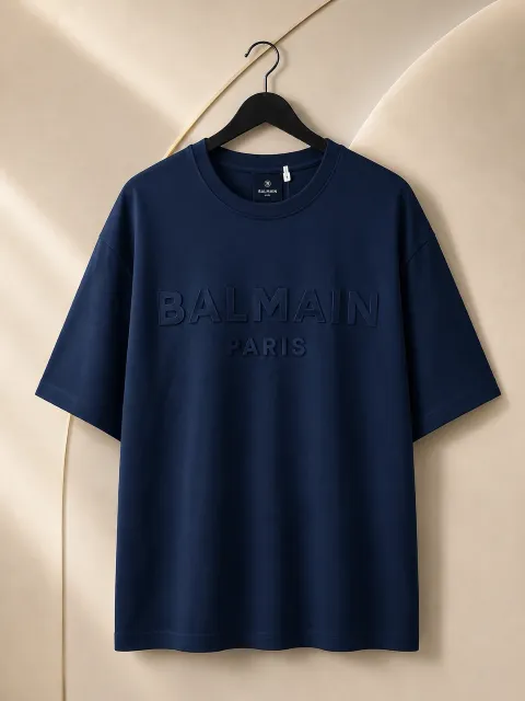 PTS04 Balmain Tshirt Navy Blue